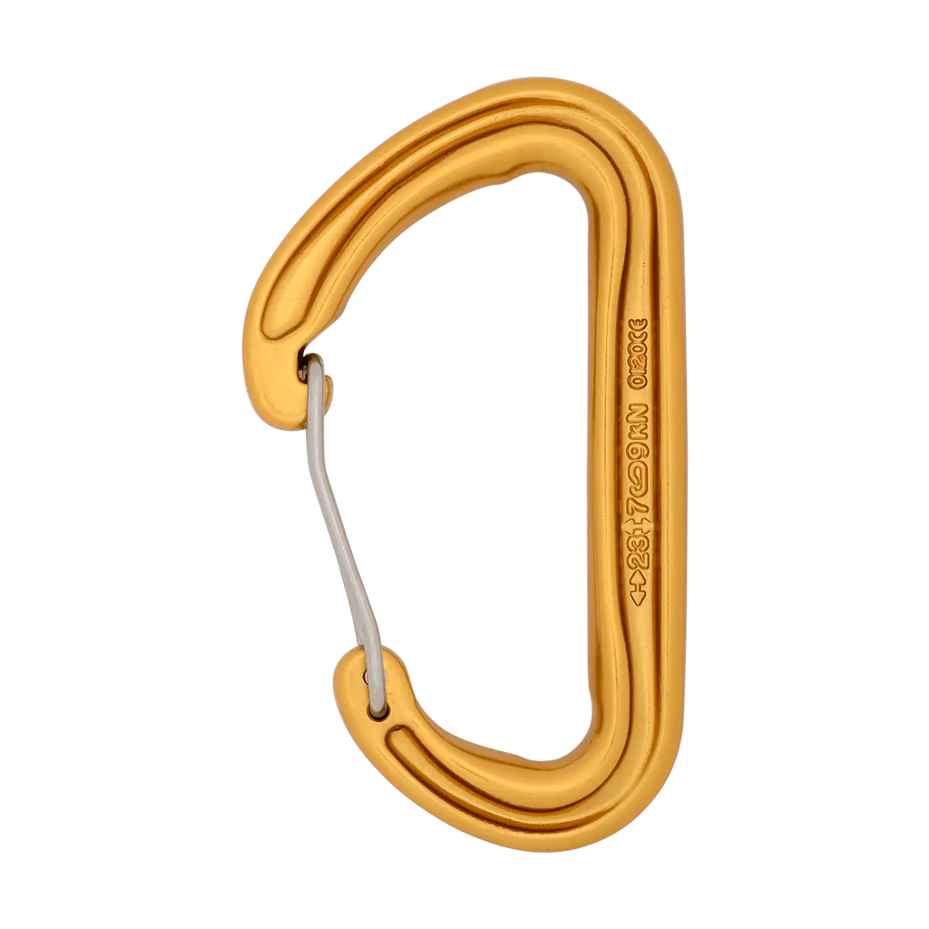 lightweight wire gate carabiner gold