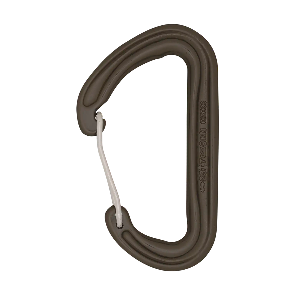 lightweight wire gate carabiner matt grey