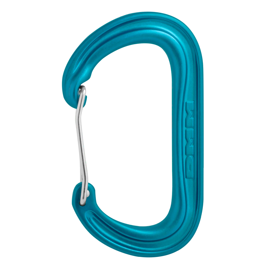 Offset oval carabiner wire gate ideal for racking nuts and gear turquoise