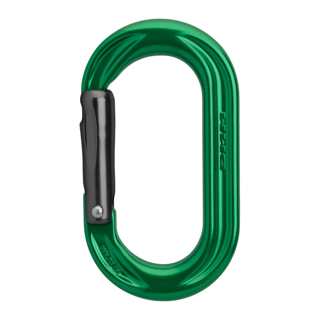oval solid gate carabiner clean nose for no snag green