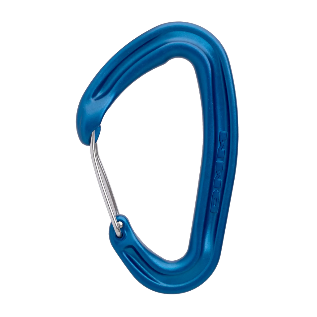 trad climbing wire gate carabiner clean nose blue