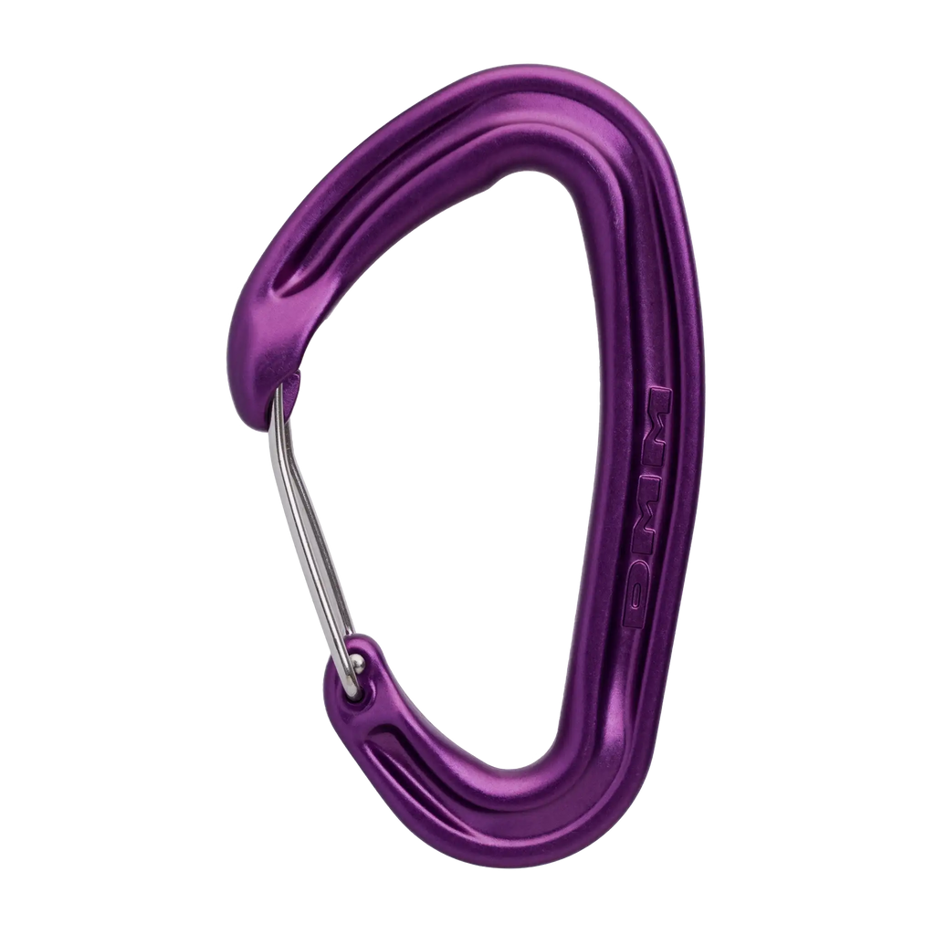 trad climbing wire gate carabiner clean nose purple
