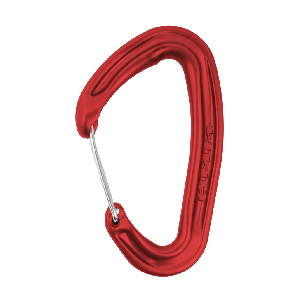 trad climbing wire gate carabiner clean nose red