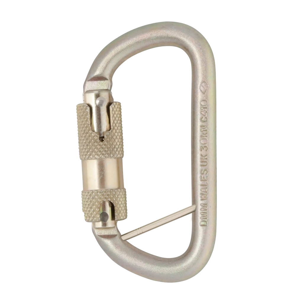 steel carabiner for industrial use auto lock captive bar