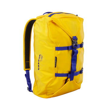 climbing rope bag yellow and purple